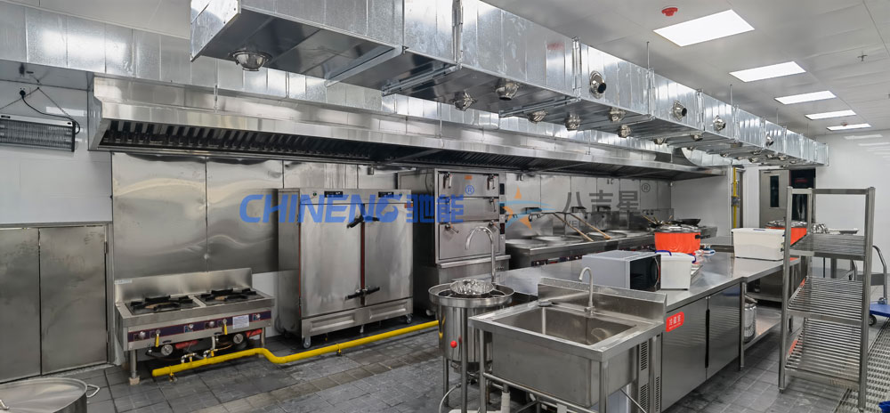 200-300人基礎版智能食堂廚房工程3d效果圖