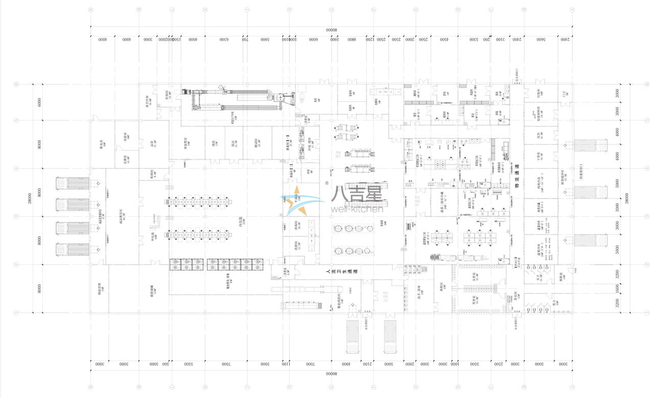 八吉星熱鏈中央廚房平面設計圖