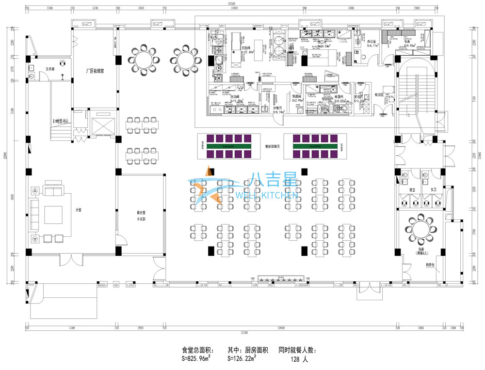中山百盛生物科技食堂廚房工程設計圖