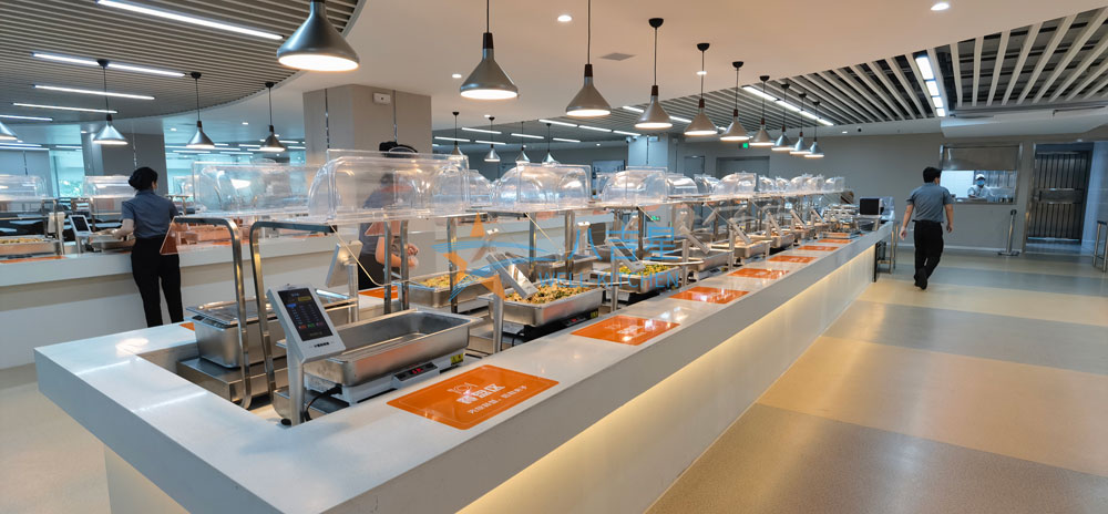 深圳開(kāi)立生物醫(yī)療員工食堂廚房自助配餐區(qū)