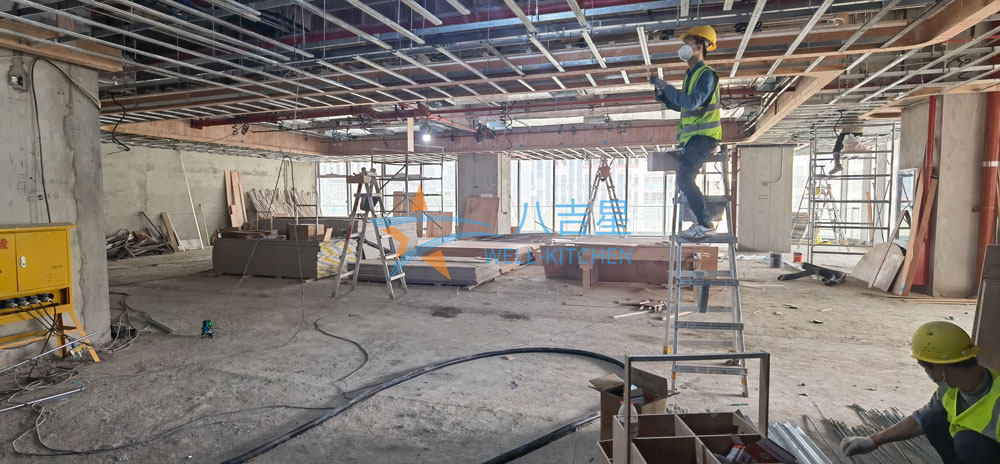 貝特瑞2樓員工食堂施工現場