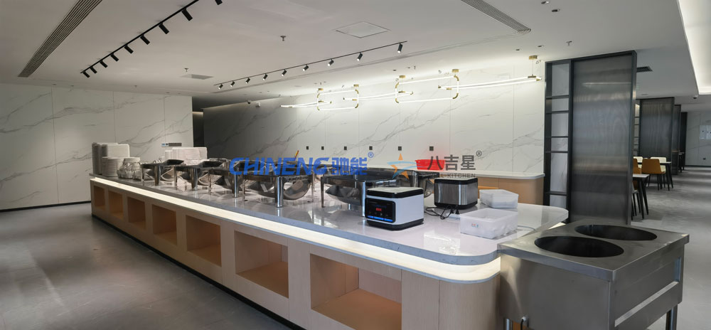 深圳光明貝特瑞2樓員工食堂自助取餐區